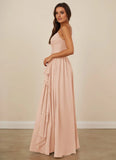 Floor-Length Pleated Drape Sweetheart Chiffon A-line Bridesmaid Dress