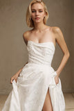 Strapless Draped A-Line Wedding Gown