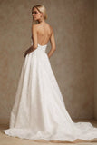 Strapless Draped A-Line Wedding Gown