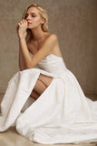 Strapless Draped A-Line Wedding Gown