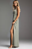 Square-Neck Satin Maxi Prom Dress