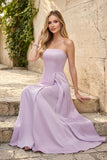 Strapless Satin Bridesmaid Dress | Elegant Tube Gown for Weddings