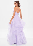 Princess Asymmetrical Neckline Asymmetrical Neckline Floor-Length Tulle Prom Dress