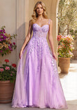 Sweetheart A-Line Prom Dress with Lace Applique & Side Slit