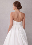 Sweetheart Corset Off-the-Shoulder Sleeves Satin Beading Wedding Gown
