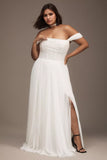 Ruched Corset Strapless/Off the Shoulder Wedding Gown
