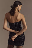 Strapless Velvet Sequin Mini Dress