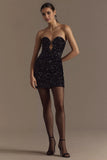 Strapless Velvet Sequin Mini Dress