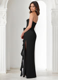 Sheath Strapless Chiffon Floor-Length Dress