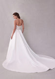 Strapless Satin Bow Neckline A-Line Wedding Gown