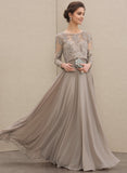 A-line Sequins Chiffon Lace Mother of the Bride Dress With Sequins
