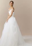 Off The Shoulder V-Neck Wedding Dress