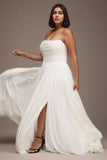 Ruched Corset Strapless/Off the Shoulder Wedding Gown