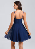 A-line V-Neck Short Chiffon Homecoming Dress