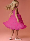 Scoop Bow Strap Lace Tulle Tier A-Line Flower Girl Dresses