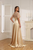 A-Line Floor-Length Evening Dress With Sequins