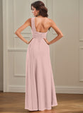 A-line One Shoulder Chiffon Bridesmaid Dress With Ruffle