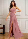 A-line Square Sweetheart Floor-Length Chiffon Prom Dress