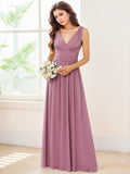 A-line V-Neck Floor-Length Chiffon Bridesmaid Dress