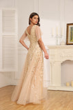 A-line V-Neck Floor-Length Chiffon Formal Dress With Ruffle