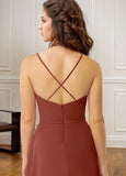 Backless Chiffon Bridesmaid with Silt