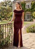 Cap Sleeve Cowl Neck Lace Mermaid Mother of the Bride Dress with Side Slit