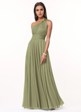 One Shoulder A-Line Chiffon Bridesmaid Dress