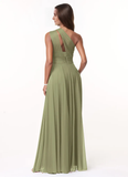 One Shoulder A-Line Chiffon Bridesmaid Dress