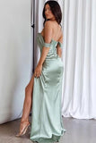 Cowl-Neck Mermaid Satin Bridesmaid Dress Prom Dress