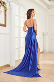 V-Neck Strapless Mermaid Prom Dress