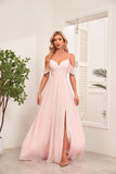 Long Chiffon Empire Waist Bridesmaid Dress with Short Flutter Sleeves