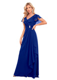 Royal Blue Chiffon Prom Dress