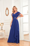 V-NECK Chiffon Wedding Guest Dress