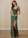 Wrap V-Neck Luxe Knit Mermaid Bridesmaid Dress