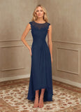 A-Line Scoop Lace Chiffon Mother of the Bride Dress