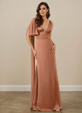 Maxi Plunging Stretch Satin Mermaid Prom Dress