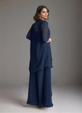 A-Line Square Neckline Pleated Chiffon Mother of the Bride Dress