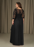 A-Line Scoop Lace Chiffon Mother of the Bride Dress