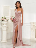 Ruched One-shoulder Floor-length Bridesmaid Dresses