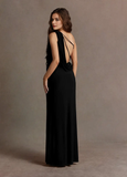 One Shoulder Chiffon Backless Prom Gown