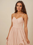 Floor-Length Pleated Drape Sweetheart Chiffon A-line Bridesmaid Dress