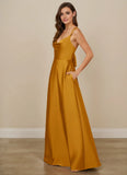 Cowl Neck Stretch Satin A-line Bridesmaid Dress