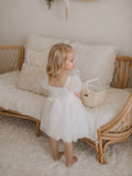 Ball-Gown/Princess Scoop Floor-Length Tulle Flower Girl Dress