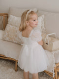 Ball-Gown/Princess Scoop Floor-Length Tulle Flower Girl Dress