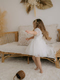 Ball-Gown/Princess Scoop Floor-Length Tulle Flower Girl Dress