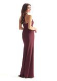 Sheath Halter Luxe Satin Mermaid Bridesmaid Dress