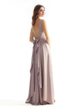 Open Back Luxe Satin Bridesmaid Dress with Bow Detail