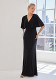 Sheath Evening Gown/Mother of the Bride Dress with Cape Sleeves