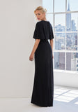 Sheath Evening Gown/Mother of the Bride Dress with Cape Sleeves