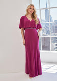 Sheath Evening Gown/Mother of the Bride Dress with Cape Sleeves